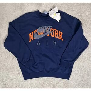 Nike Air New York Crewneck Sweatshirt Fleece Navy HQ1101-492 Men’s Small Knicks